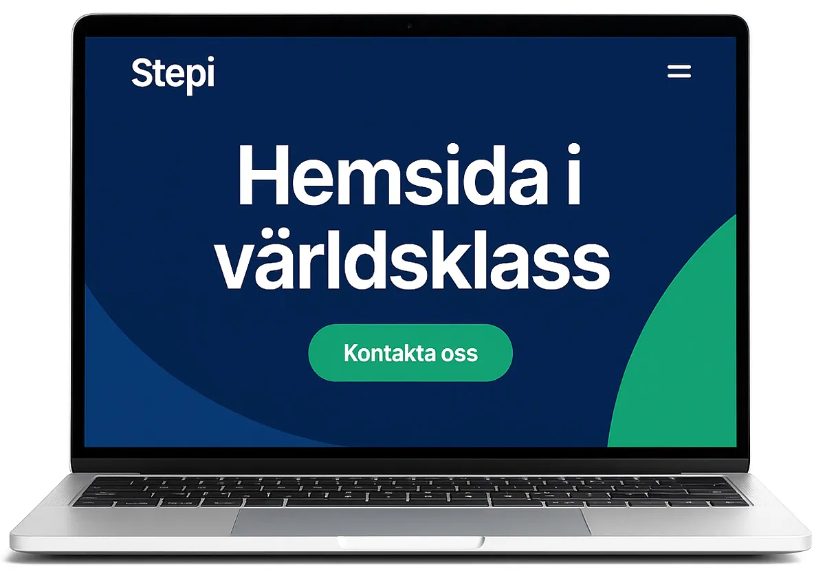 Professionell hemsida för företag på laptop